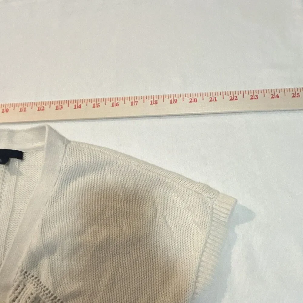 GapKids Girls Size 10-12 White Knit Cotton Button Front V-Neck Cardigan